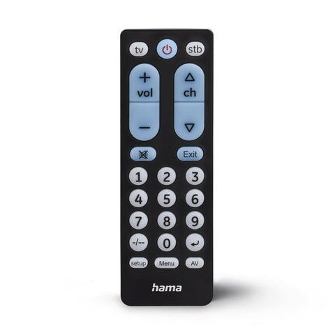 HAMA Universal-Fernbedienung TV: Infrarot für 2 Geräte, große Tasten