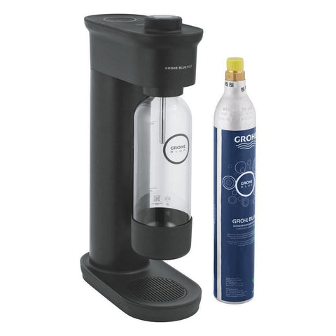 Grohe Blue Fizz Advanced Starter Set Schwarz Trinkwassersprudler mit CO2-Füllstandsanzeige