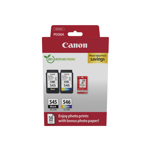 CANON PG-545/CL-546 Tintenpatrone + Fotopapier Vorteilspaket