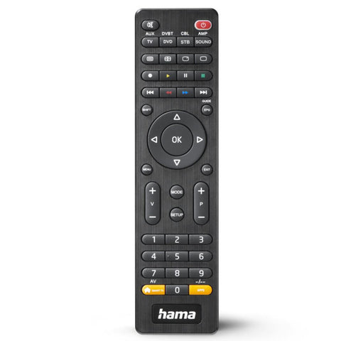 HAMA Universal-Fernbedienung TV: Infrarot für 8 Geräte, mit App-Taste