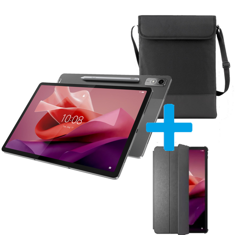 Lenovo Tab P12 Tablet, Grau, 12,7 Zoll, 8 GB RAM, 128 GB, inkl. Folio Case & Tablettasche