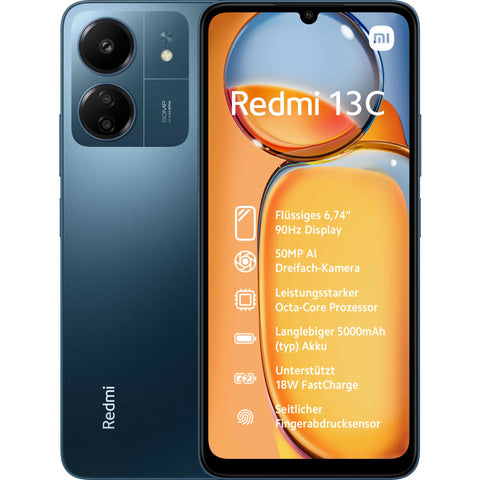 Xiaomi Redmi 13C 8GB + 256GB Navy Blue Smartphone | 90Hz Display, 50MP Kamera, Octa-Core-Prozessor