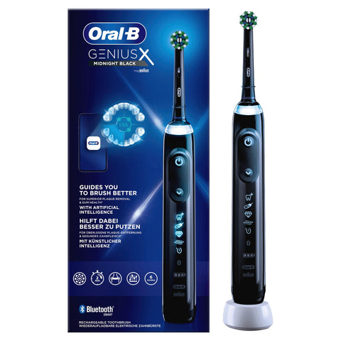 Oral-B Genius X Elektrische Zahnbürste, schwarz - Professionelle Reinigung mit künstlicher Intelligenz