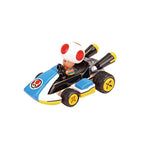 Carrera Modellauto Mario Kart 8 - Toad | Rückziehmotor, Maßstab 1:43, blau/gelb