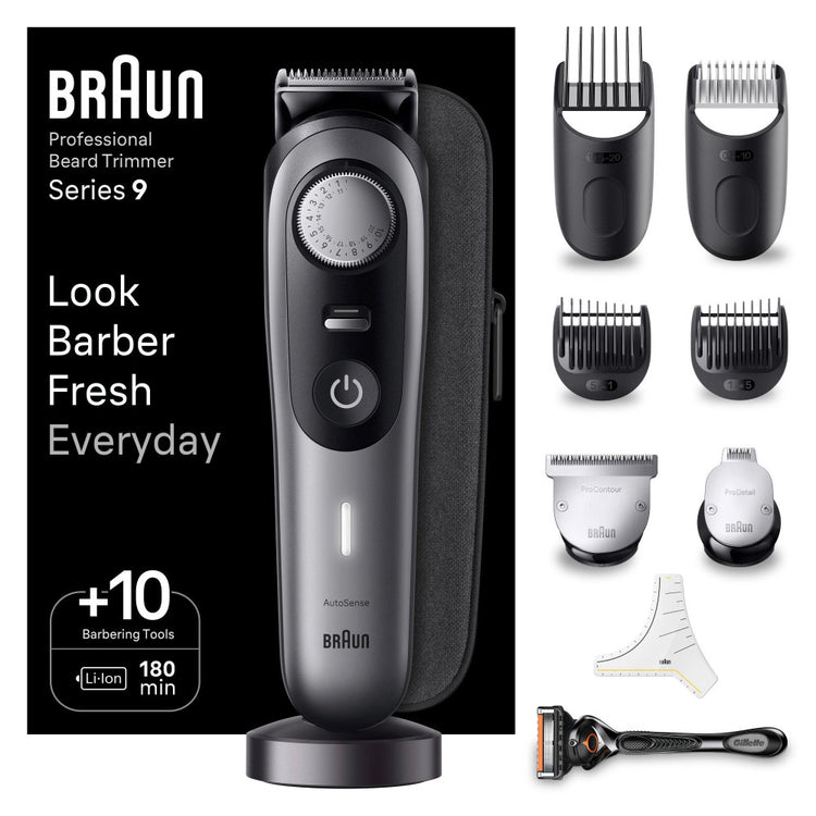 BRAUN Barttrimmer BT9420: Barber Tools für präzises Trimmen