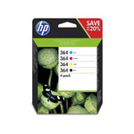 HP 364 4er-Pack Original Druckerpatrone in Schwarz/Cyan/Magenta/Gelb - Hohe Druckleistung