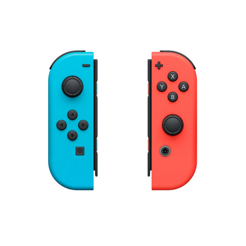 Joy Con 2er Set neon-rot/neon-blau Nintendo Switch Controller - Doppelter Spielspaß | Leicht abnehmbar | Mit Joy-Con-Halterung