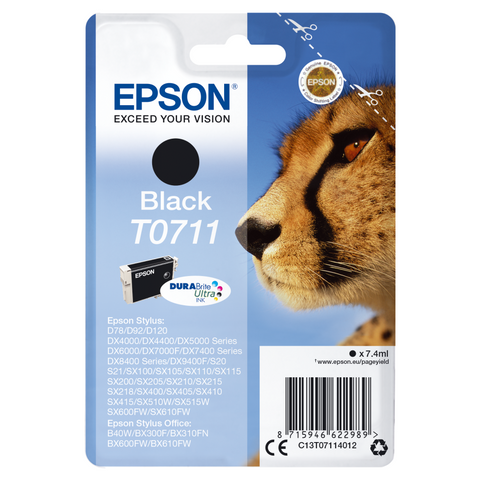 Epson Druckerpatrone C13T07114012 Gepard schwarz - Hohe Qualität und präzise Ausdrucke