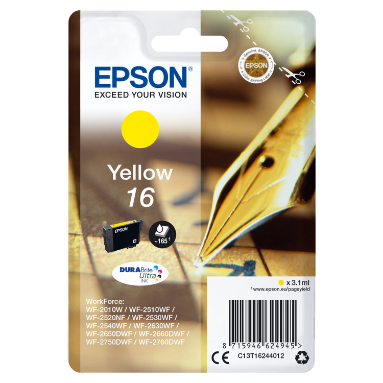 Epson Druckerpatrone C13T162441012 Füller gelb - Original Tintenpatrone 3,1 ml