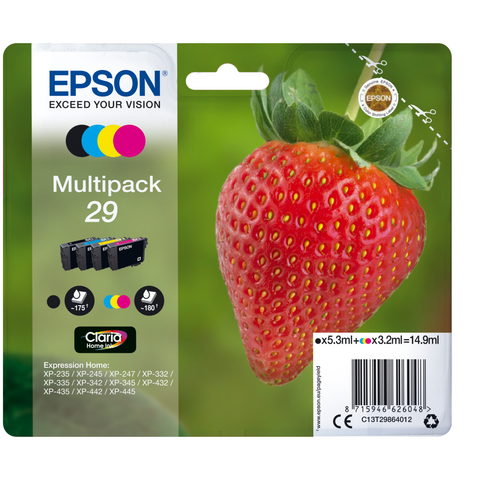 Epson Druckerpatrone C13T29864012 Erdbeere MultiPack - Original Tintenpatrone mit hoher Druckleistung