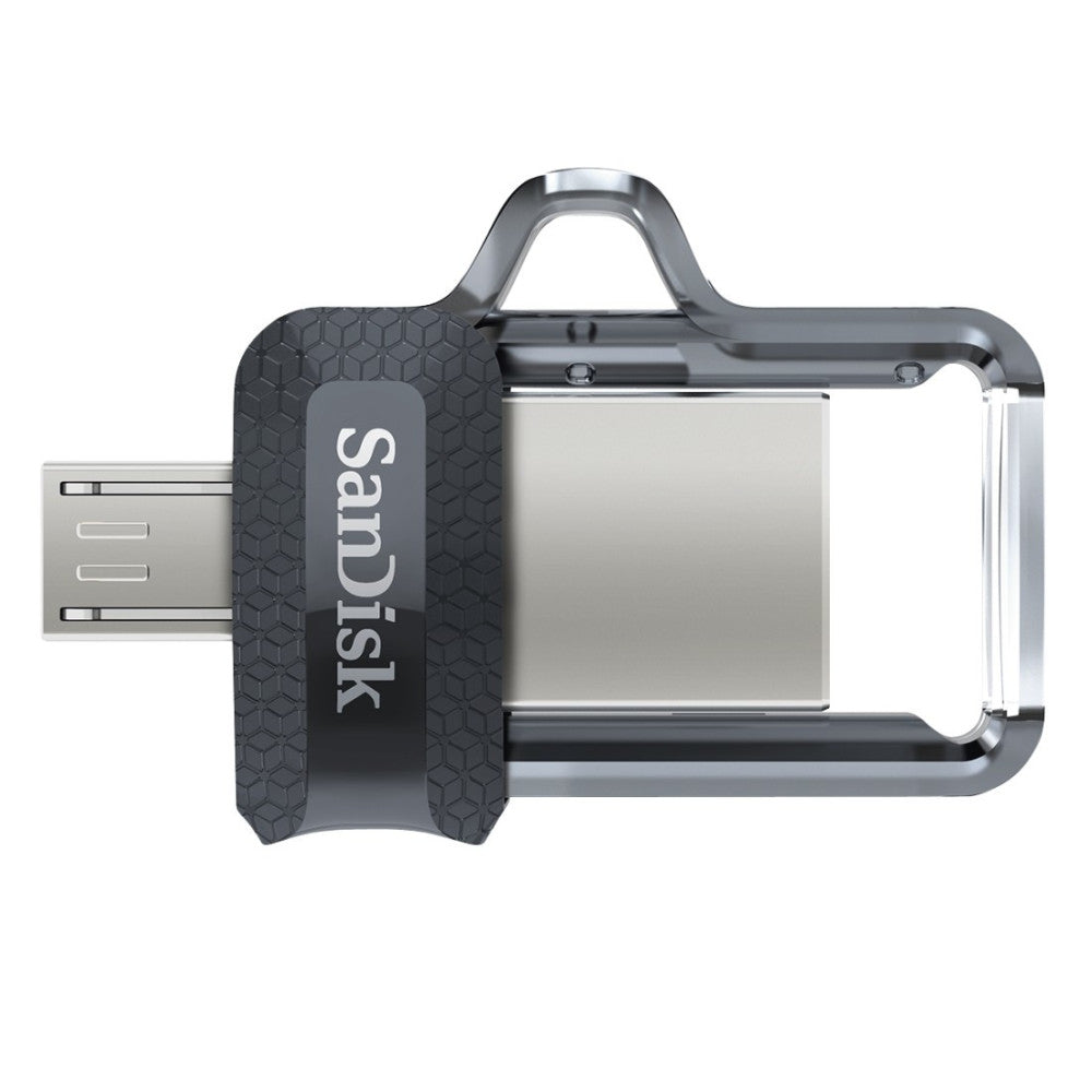 SanDisk Ultra Dual Drive 3.0 64 GB USB Stick Schwarz/Transparent - Superschnelle Übertragung, 64 GB Speicherkapazität