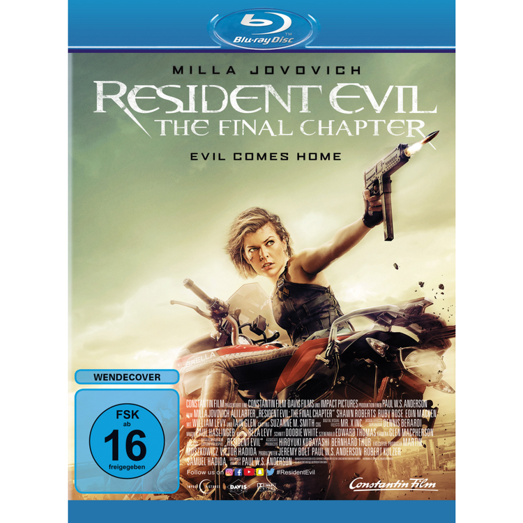 Blu-ray RESIDENT EVIL:THE FINAL CHAPTER | Action Film | FSK 16 | Deutsch, Englisch