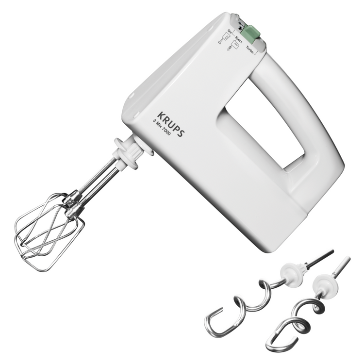 KRUPS Handmixer 3 Mix 7000 (F608 14) - Leistung 500 Watt & Edelstahl-Schneebesen