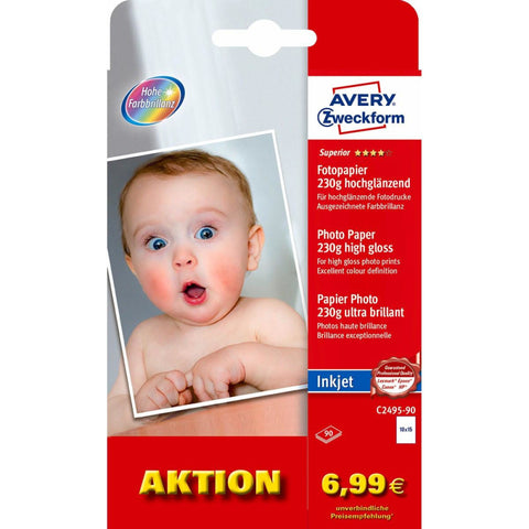 AVERY Zweckform Fotopapier C2495-90: 10x15 cm, Inkjet, 90 Blatt, 230 g