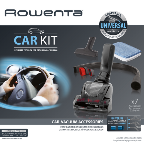 ROWENTA Zubehör-Set ZR001110 - Auto-Innenraum Reinigungsset mit flexibler Düse und Mini-Turbo-Düse