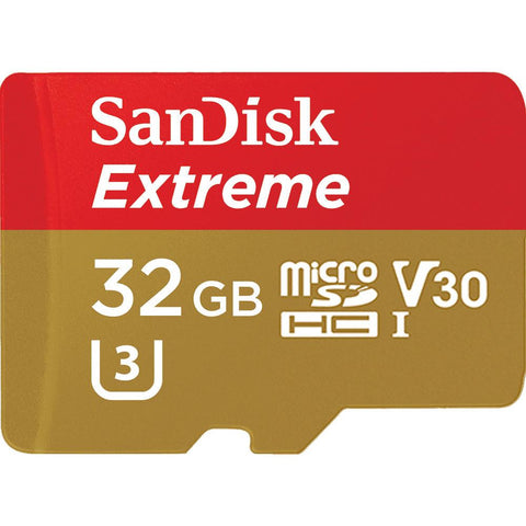 SanDisk Extreme microSDHC 32GB inkl. Adapter (173417) - High-Speed Speicherkarte für Actioncams, Drohnen & Smartphones